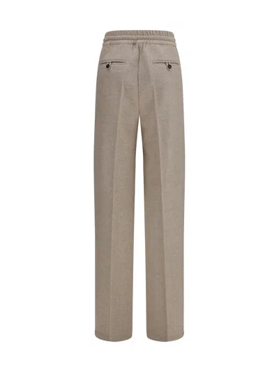 Kiton Check-pattern Drawstring Trousers In Taupe