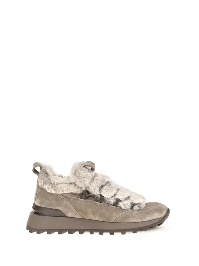Brunello Cucinelli Suede Shearling-lined Sneaker