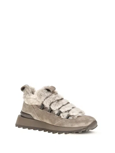 Brunello Cucinelli Suede Shearling-lined Sneaker
