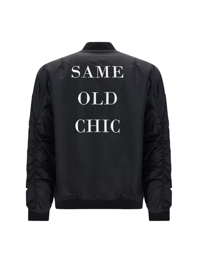 Moschino Quilted Polyamide Bomber Jacket In Black