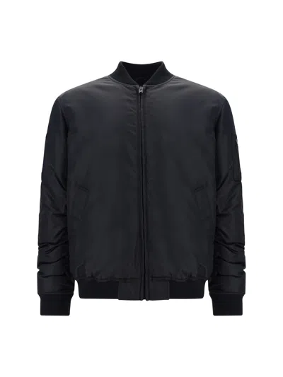 Moschino Quilted Polyamide Bomber Jacket In Black