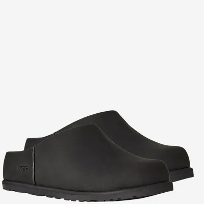 Ugg Slip-on Sabot Shoes With Rounded Toe And Matte Finish In Black