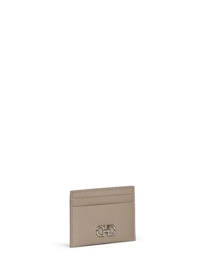 Ferragamo Card Case In Gray
