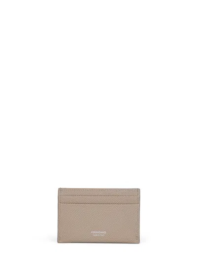 Ferragamo Card Case In Gray