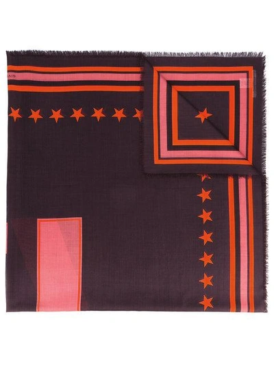 Shop Givenchy 17 Print Scarf - Pink
