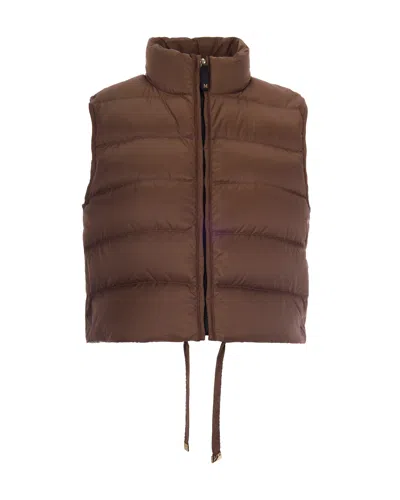 Max Mara The Cube Quilted Gilet In Brown