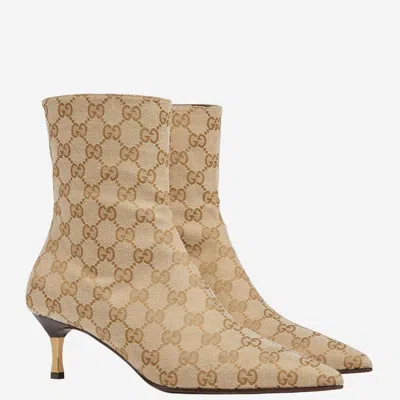 Gucci Bombshell Ankle Boot In Beige