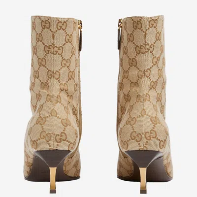 Gucci Bombshell Ankle Boot In Beige