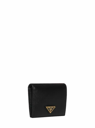 Prada Saffiano Leather Wallet In Black