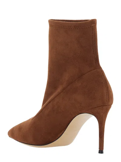 Casadei Stretch Camel Pointed-toe Ankle Boot In Brown