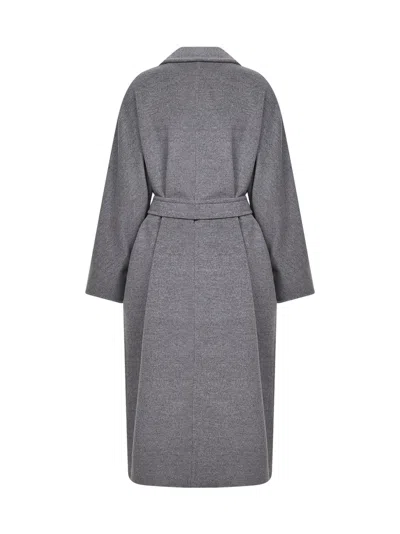 Max Mara Virgin Wool Belted Coat In Multi