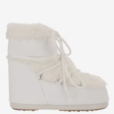 Moon Boot Padded Tech Fabric Snow Boot In White