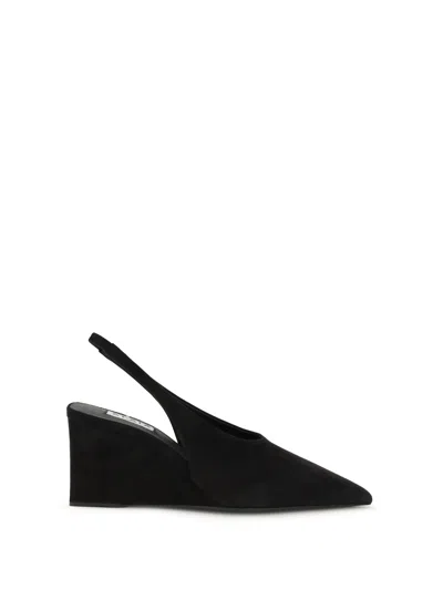 Alaïa Alaia Black Suede Open-back Wedge Shoe In Black