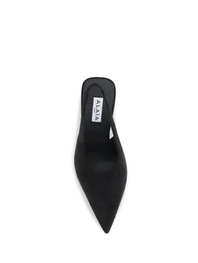 Alaïa Alaia Black Suede Open-back Wedge Shoe In Black