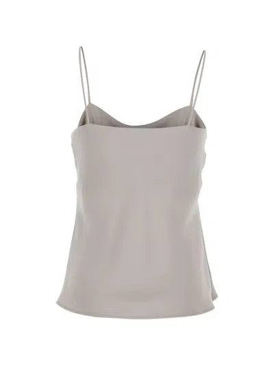 Herno U-neck Technical Polyester Tank Top In Beige