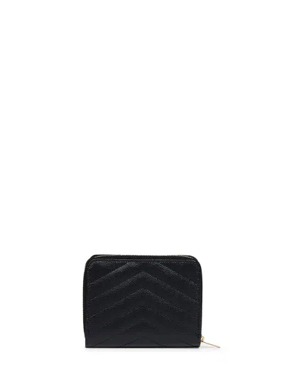 Saint Laurent Cassandre Wallet In Black