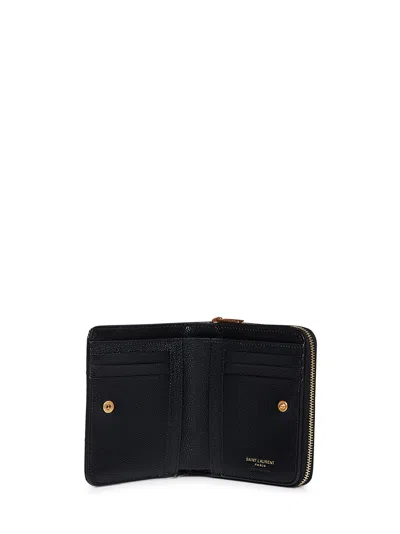 Saint Laurent Cassandre Wallet In Black
