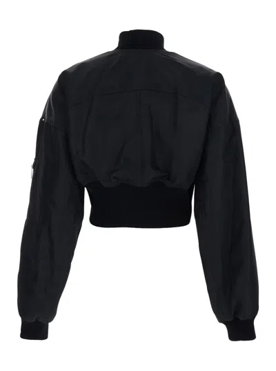Sportmax Tech Fabric Polyamide Crop Jacket In Black