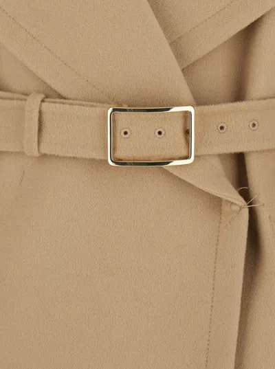 Sportmax Virgin Wool Coat In Neutral