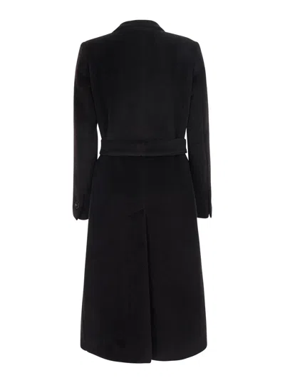 Tagliatore Jole Double-breasted Belted Coat In Black