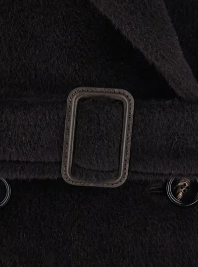Tagliatore Jole Double-breasted Belted Coat In Black
