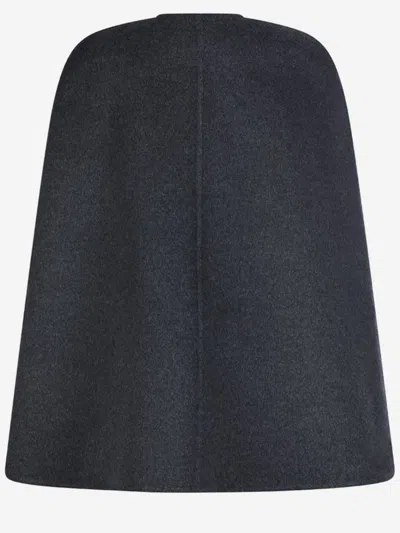 Gucci Reversible Wool-blend Cape In Blue