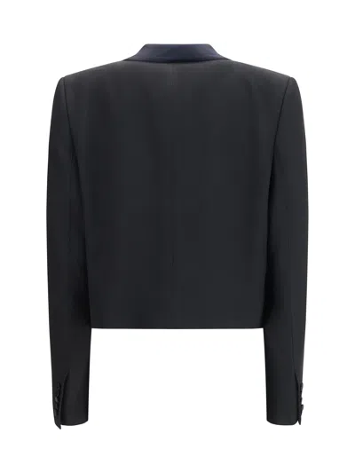 Tom Ford Cropped Single-breasted Wool Blazer In Blue