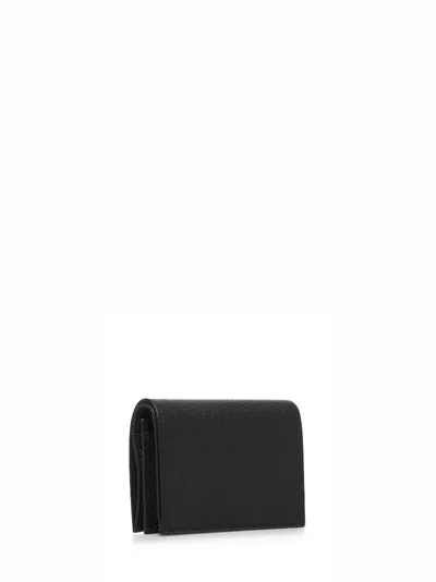 Prada Saffiano Leather Wallet In Black