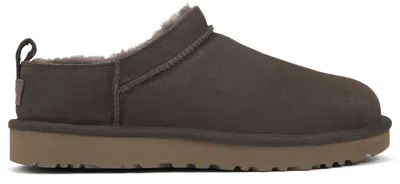 Ugg Classic Shearling-lined Suede Slip-on Flats In Gray
