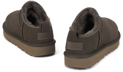 Ugg Classic Shearling-lined Suede Slip-on Flats In Gray