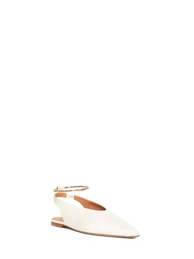 Jil Sander Pointed Toe Slingback Flat In Beige