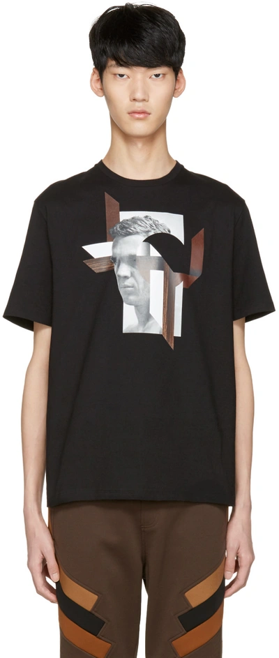 Neil Barrett Black Modernist Steve Mcqueen T-shirt In Black+c