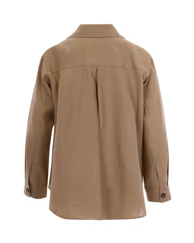 Weekend Max Mara Women Tan Regular Solid Shirt In Brown