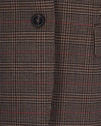 Max Mara Check-pattern Single-breasted Blazer In Gray