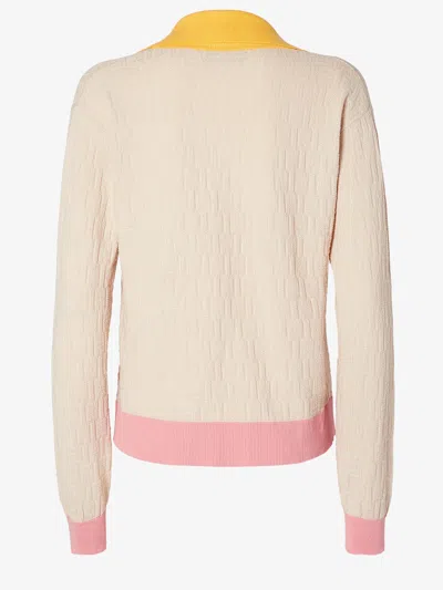 Fendi Ff-pattern Colour-block Sweater In Neutral