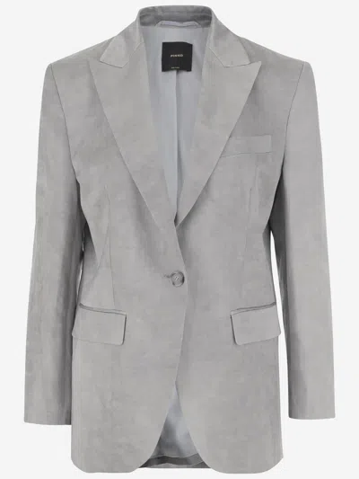 Pinko Viscose Blend Blazer In Gray