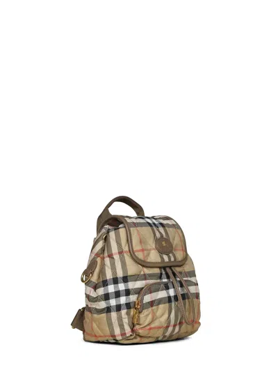 Burberry Horseshoe Mini Backpack In Beige