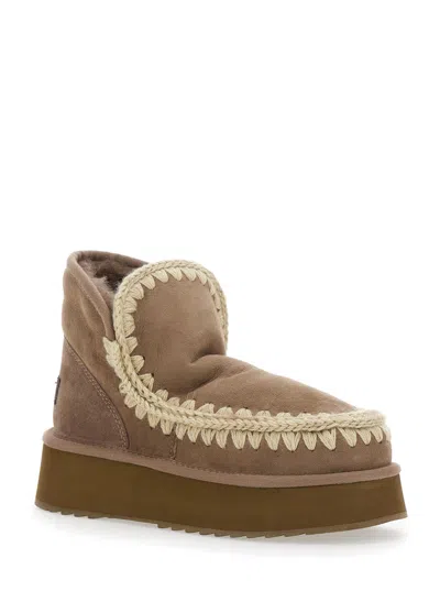 Mou Mini Eskimo Ankle Boot In Beige