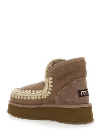 Mou Mini Eskimo Ankle Boot In Beige