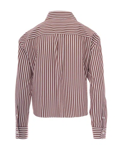 Weekend Max Mara Camicia Panetto Riga Pari Terracotta In Burgundy