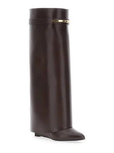 Givenchy Pointed-toe Calf Leather Boot In Brown