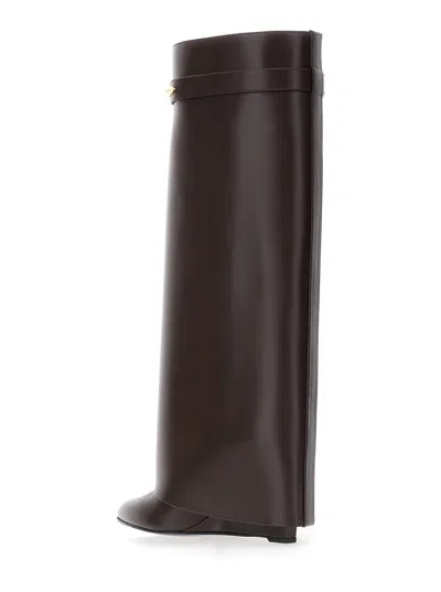 Givenchy Pointed-toe Calf Leather Boot In Brown