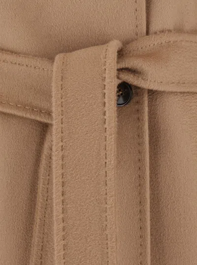 Max Mara Pure Wool With Front Belt Coat In Neutral