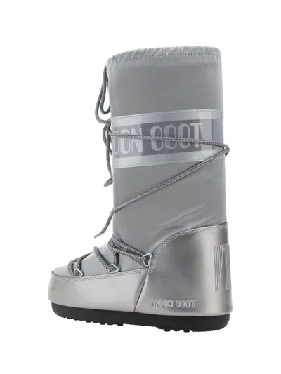 Moon Boot Icon Glance Boot In Nylon In Silver