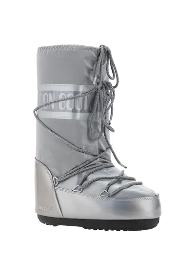 Moon Boot Icon Glance Boot In Nylon In Silver