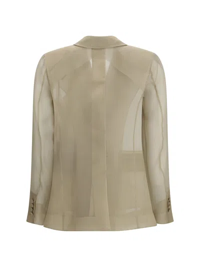 Max Mara Slogan Jacket In Beige