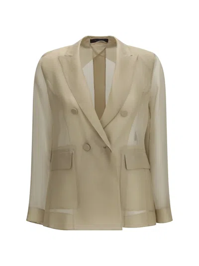 Max Mara Slogan Jacket In Beige