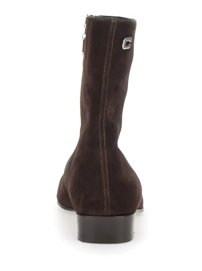 Carel Paris Aiglon Zip Suede Ankle Boots In Brown