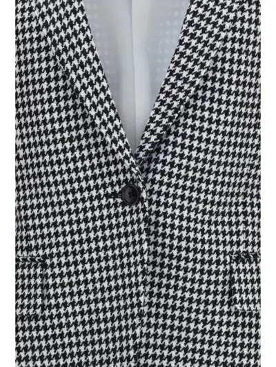 Tom Ford Houndstooth Single Breasted Tailored Jacket In Black