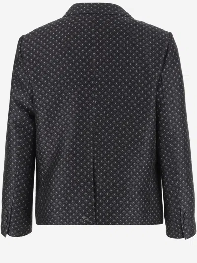 Dries Van Noten Wool-blend Patterned Blazer In Black